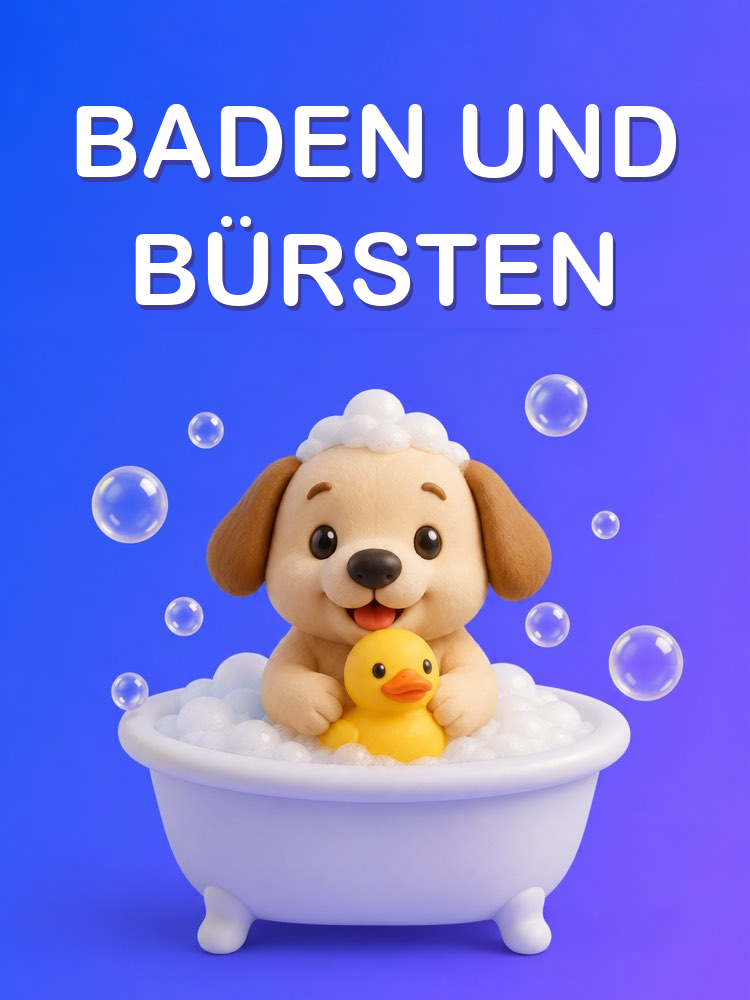 Baden, Bürsten und Fellpflege zu Hause mit KI