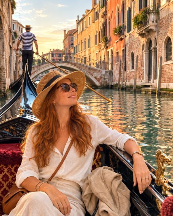 Du in einer Gondel in Venedig: ein Romantisches Foto