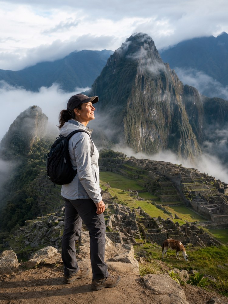 Du in Machu Picchu, Peru: Realistisches Foto