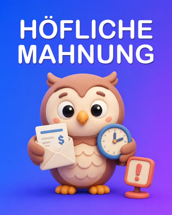 Höfliche Mahnung an einen Kunden im Zahlungsverzug