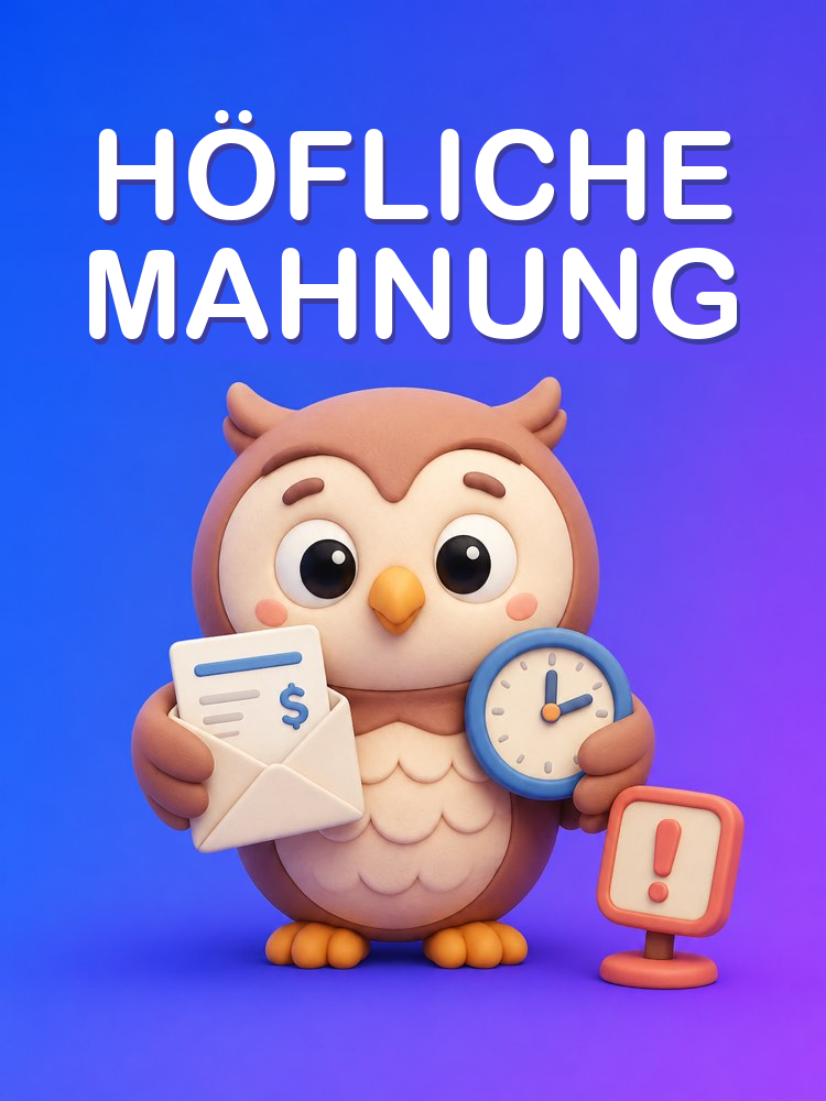 Höfliche Mahnung an einen Kunden im Zahlungsverzug