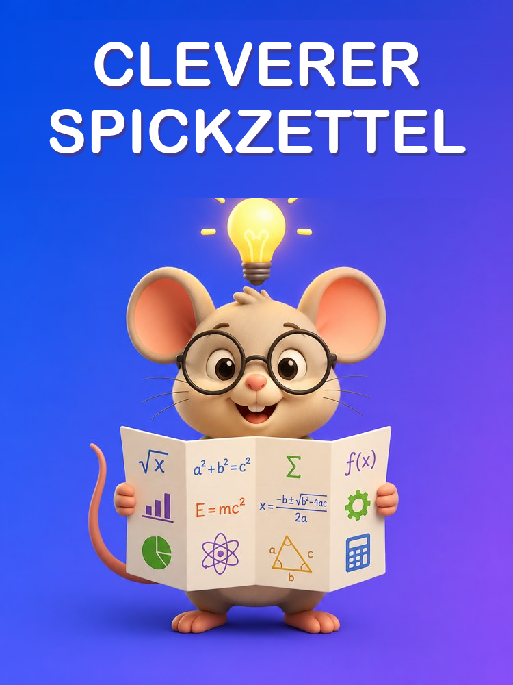 Cleverer Spickzettel mit Formeln und Begriffen
