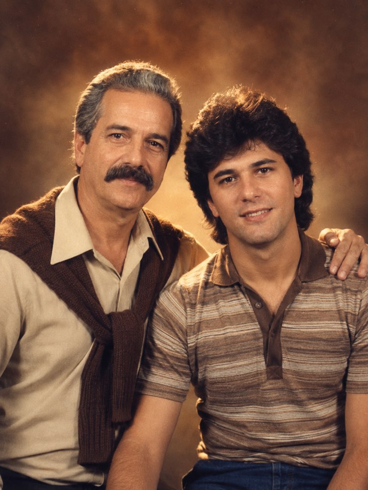 Retro-80er-Foto mit Papa