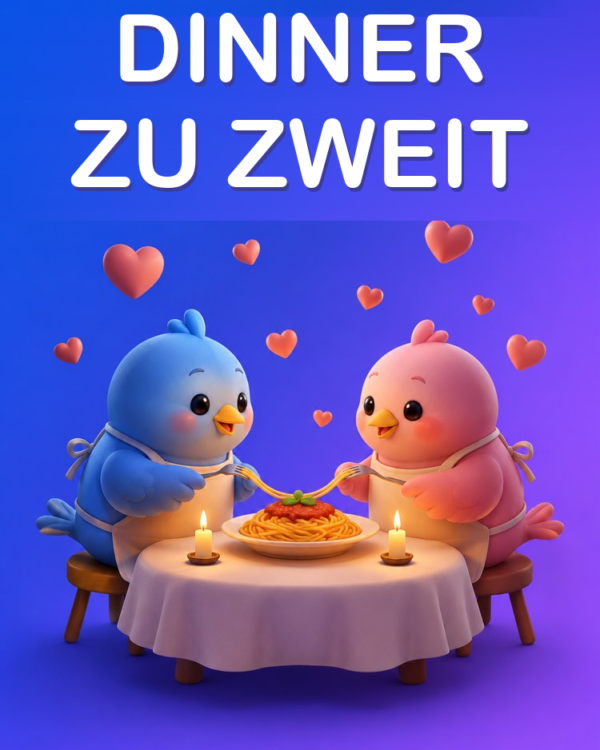 Romantisches Dinner zu zweit zu Hause mit KI