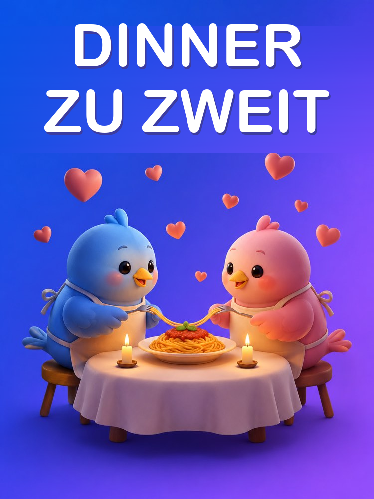Romantisches Dinner zu zweit zu Hause mit KI