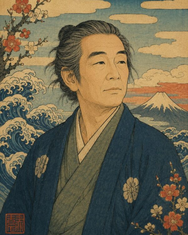 Porträt als japanischer Ukiyo-e-Holzschnitt mit KI