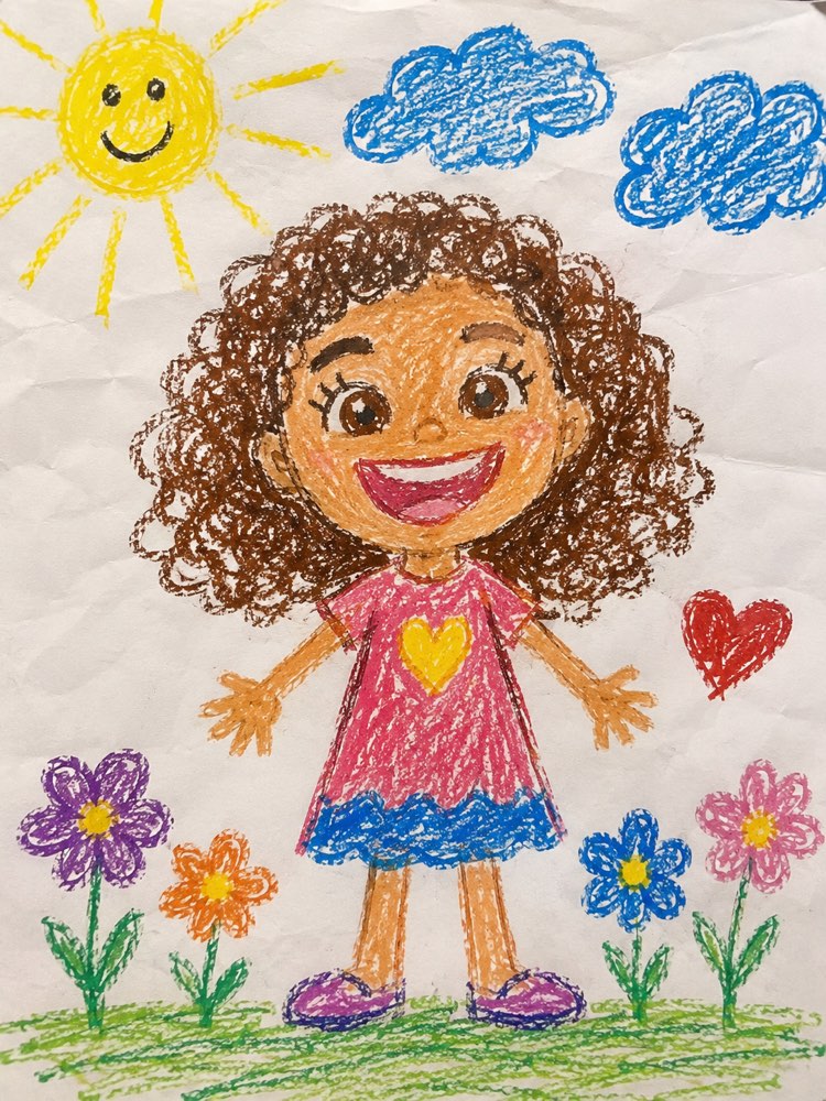 Dein Foto als Kinderzeichnung mit Wachsmalstiften