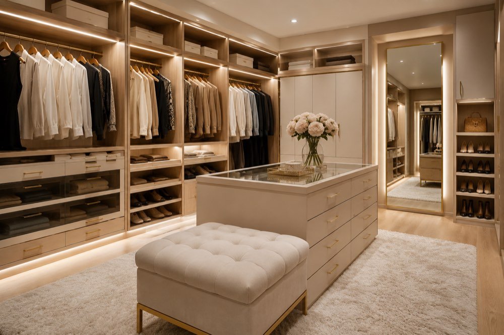Organisiertes Traum-Ankleidezimmer