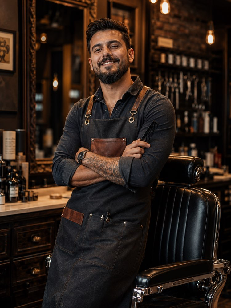 Professionelles Barbierfoto im Salon