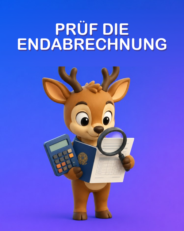 Endabrechnung: Prüfe die Beträge