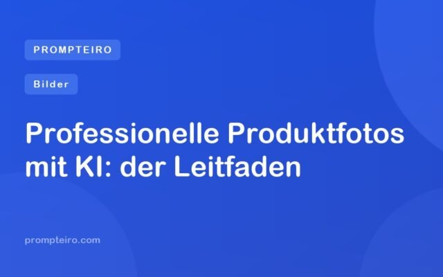 Professionelle Produktfotos mit KI: der Leitfaden