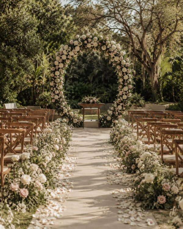 Altar and Floral Arch for the Ceremony
