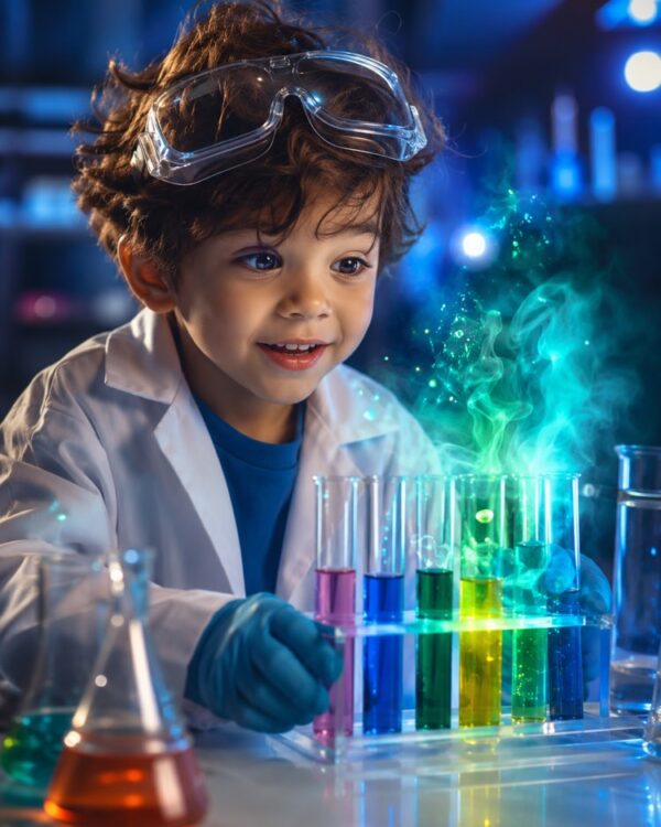 Photo of a Kid Scientist in the Laboratory