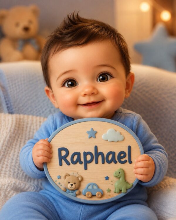 Cute Baby Illustration With the Name on a Sign