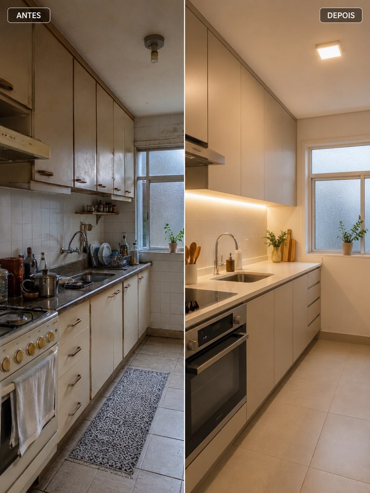 Before and After Split-Screen Montage