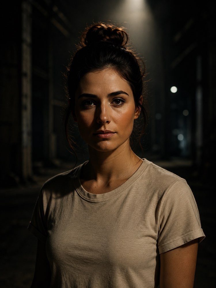Cinematic Portrait with a Dramatic Spotlight