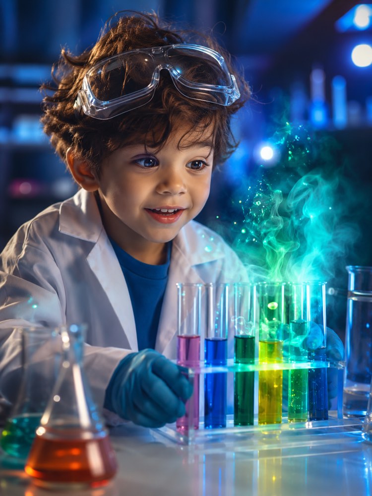 Foto de Niño Científico en el Laboratorio
