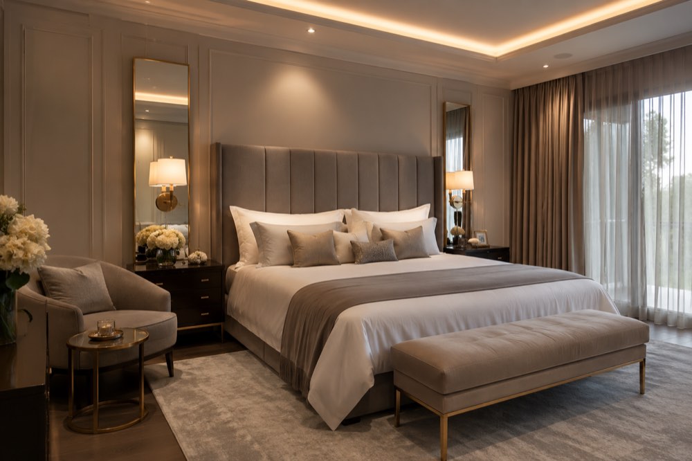 Dormitorio de Pareja con Aire de Hotel de Lujo