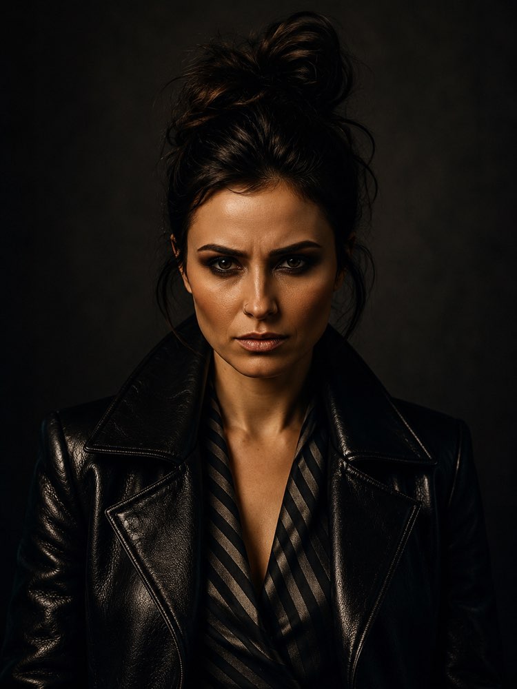 Retrato Editorial de Moda de Lujo en Estudio