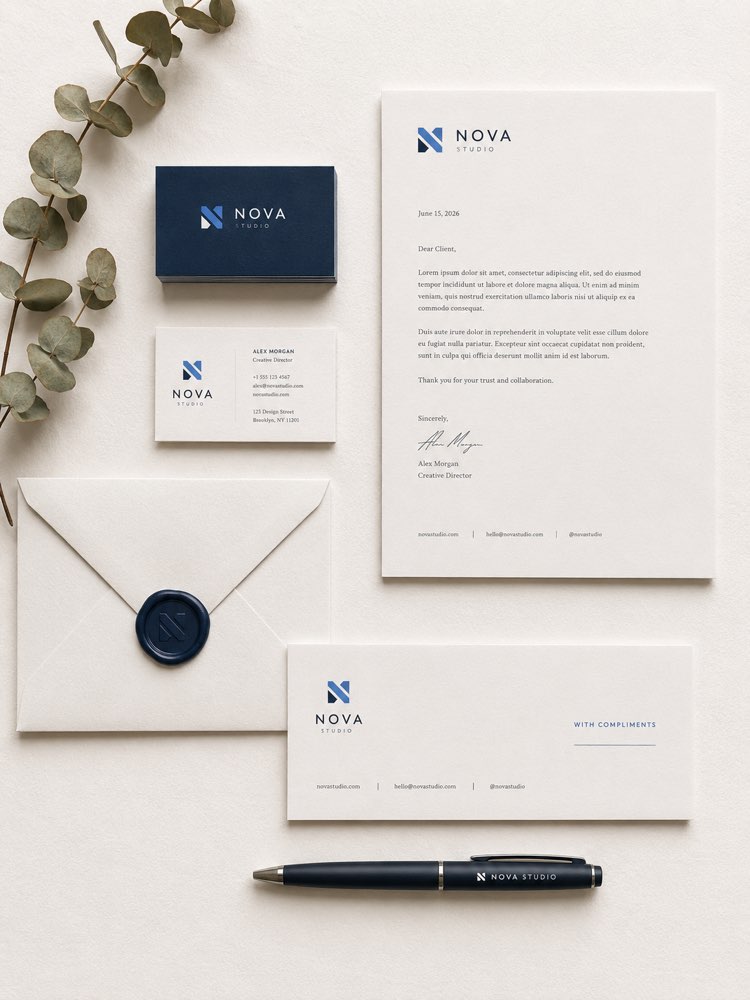 Papelería de Marca en Flat Lay