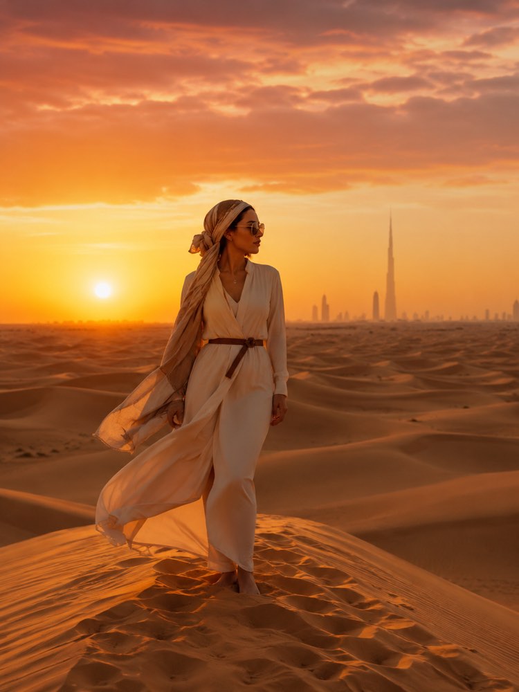 Photo dans le Désert de Dubaï : Dunes Dorées