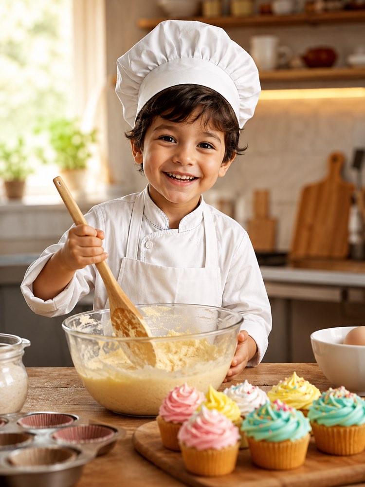 Enfant Chef en Cuisine sur votre Photo