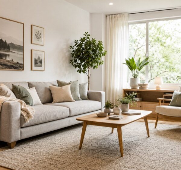 Décoration de Salon Scandinave avec l’IA