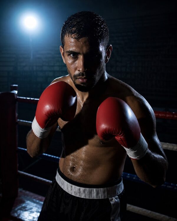Portrait de boxeur sur le ring