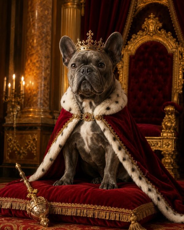 Votre animal en roi: portrait royal sur le trône