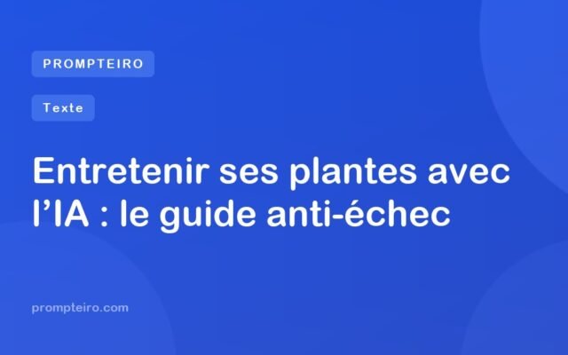 Entretenir ses plantes avec l’IA : le guide anti-échec