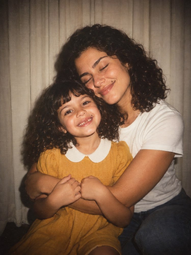 Polaroid avec l'Enfant que Vous Étiez dans les Bras