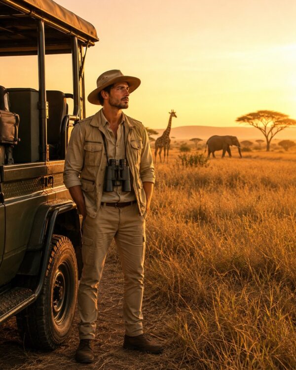 Foto in Safari nella Savana Africana con IA