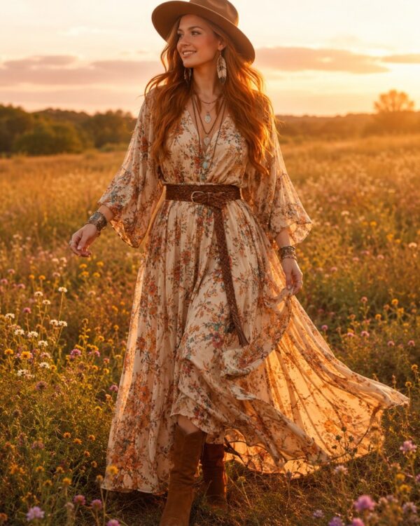 Look Boho Chic nella tua Foto con IA