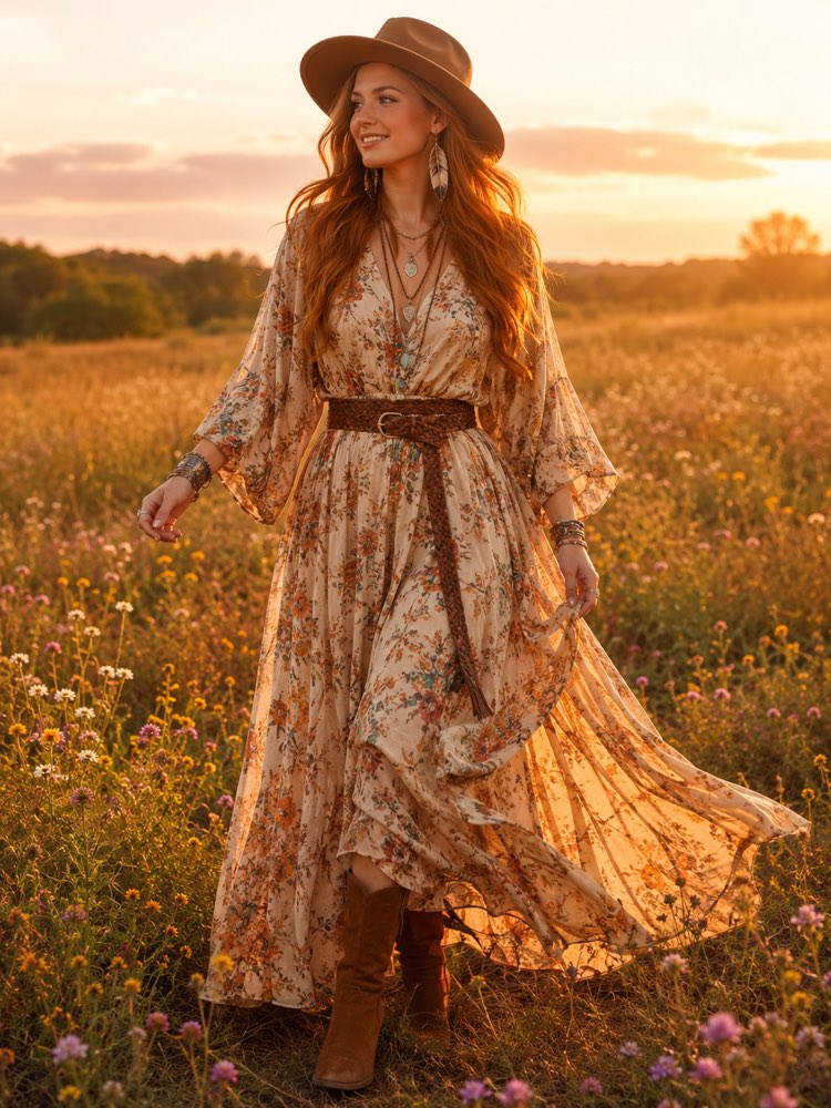 Look Boho Chic nella tua Foto con IA