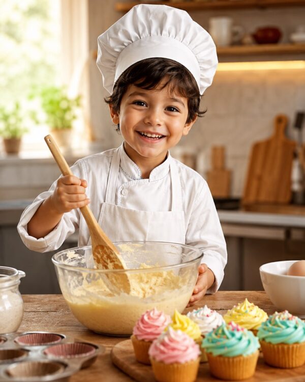 Bambino Chef in Cucina nella tua Foto