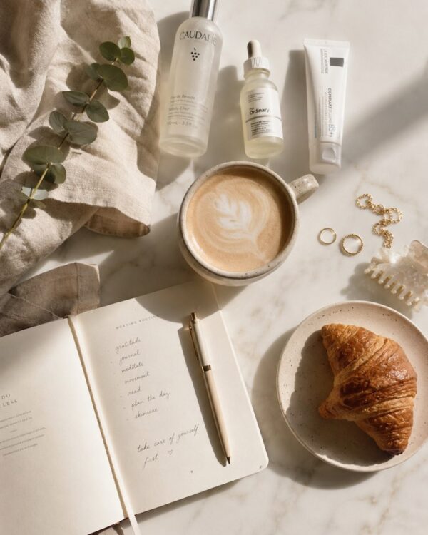 Flatlay Clean Girl del Mattino per un Feed Estetico