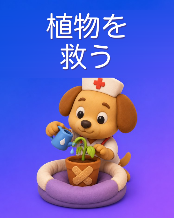 枯れかけの植物を救う手順をAIと考える