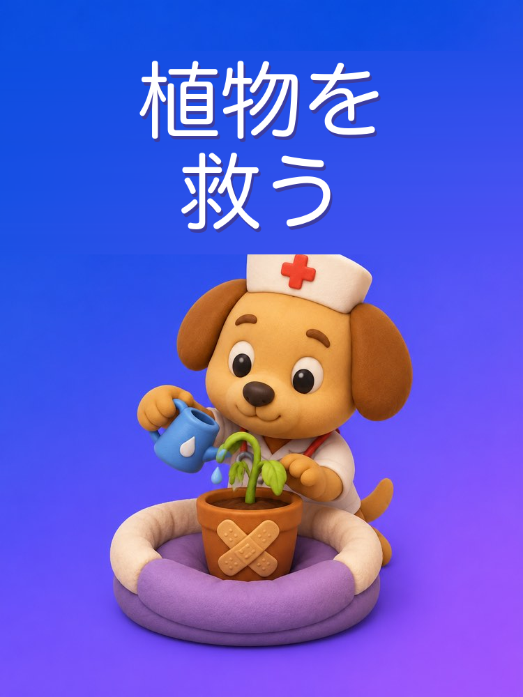 枯れかけの植物を救う手順をAIと考える