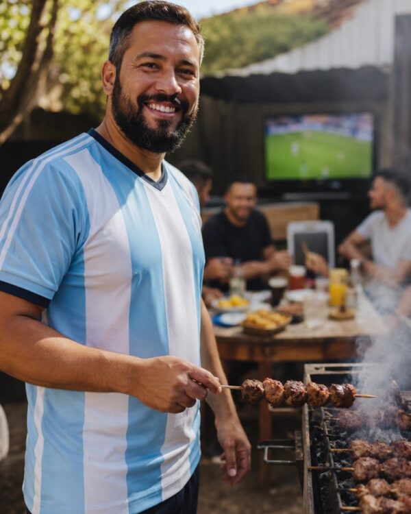 試合の日のバーベキューでの写真