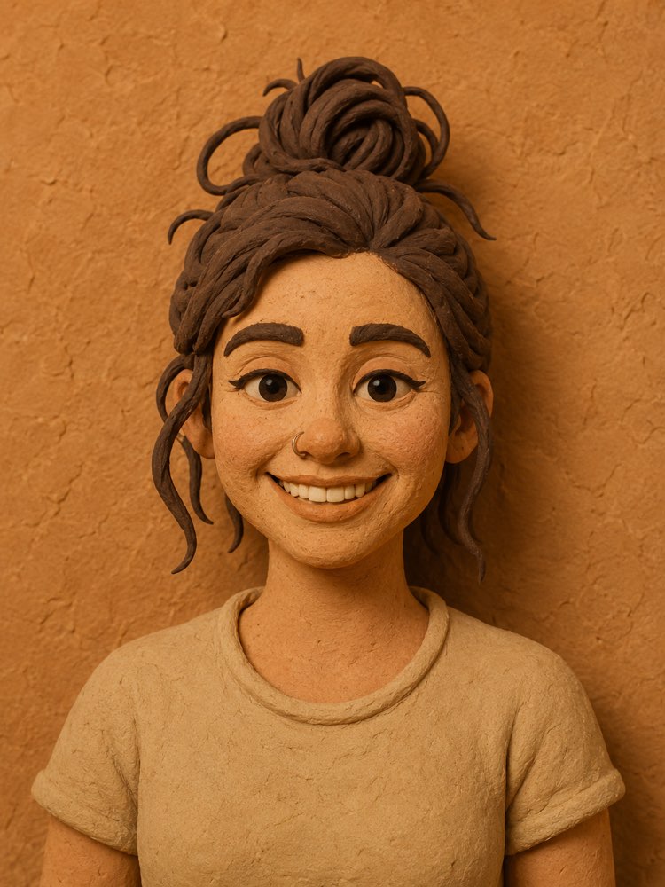 自分の写真で粘土のキャラクター