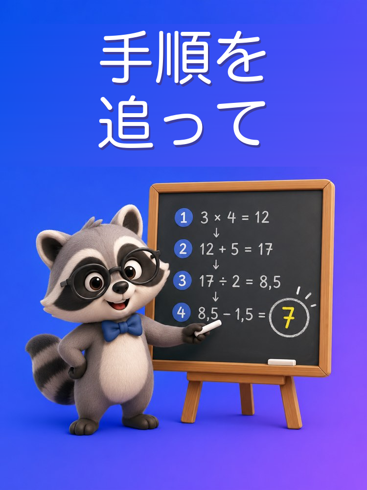 試験問題を手順どおりに解く