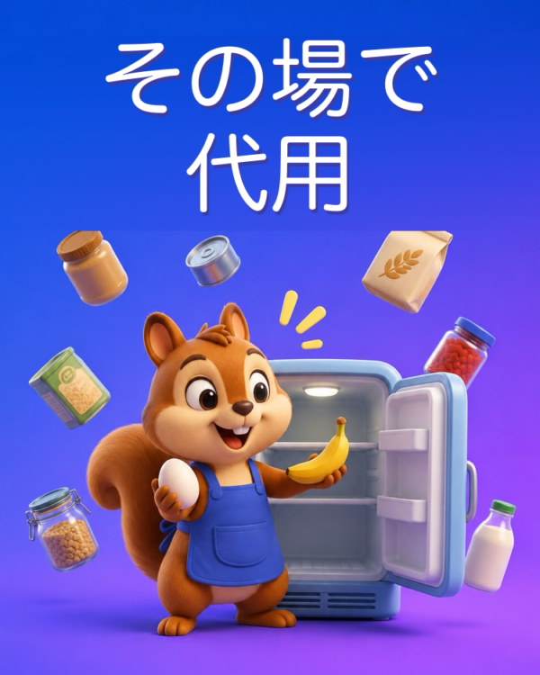 料理の途中での食材の代用