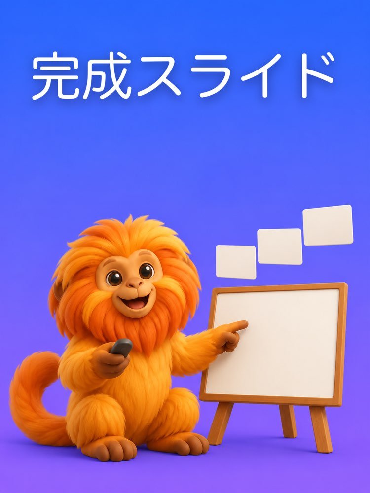 すぐ使えるスライドと、1枚ごとに話すこと