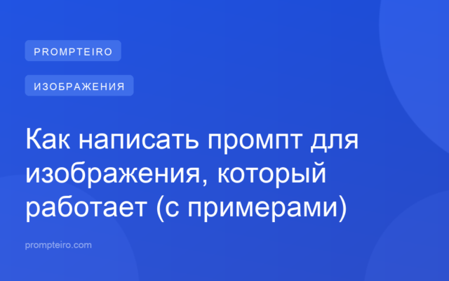 Как написать промпт для изображения, который работает (с примерами)