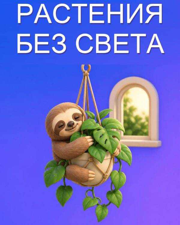 Растения для квартиры с малым светом с ИИ