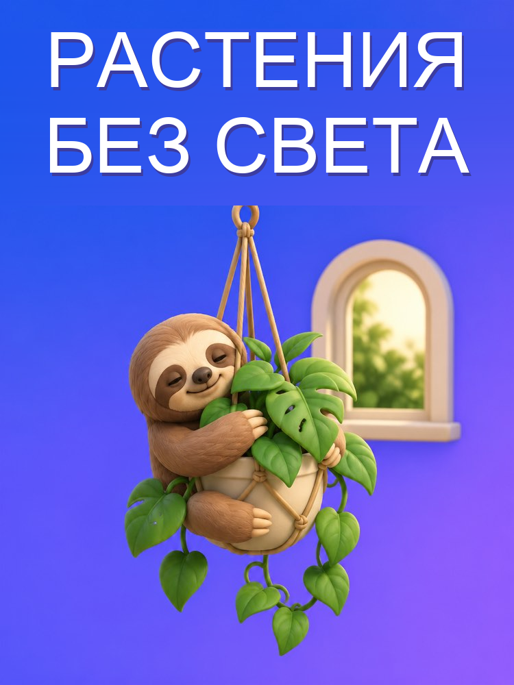 Растения для квартиры с малым светом с ИИ