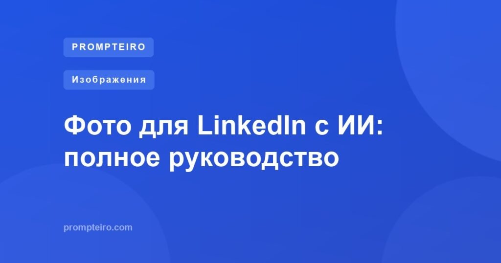 Фото для LinkedIn с ИИ: полное руководство