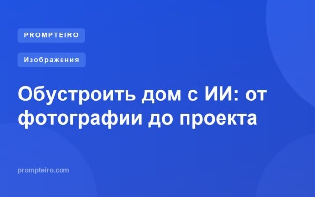 Обустроить дом с ИИ: от фотографии до проекта