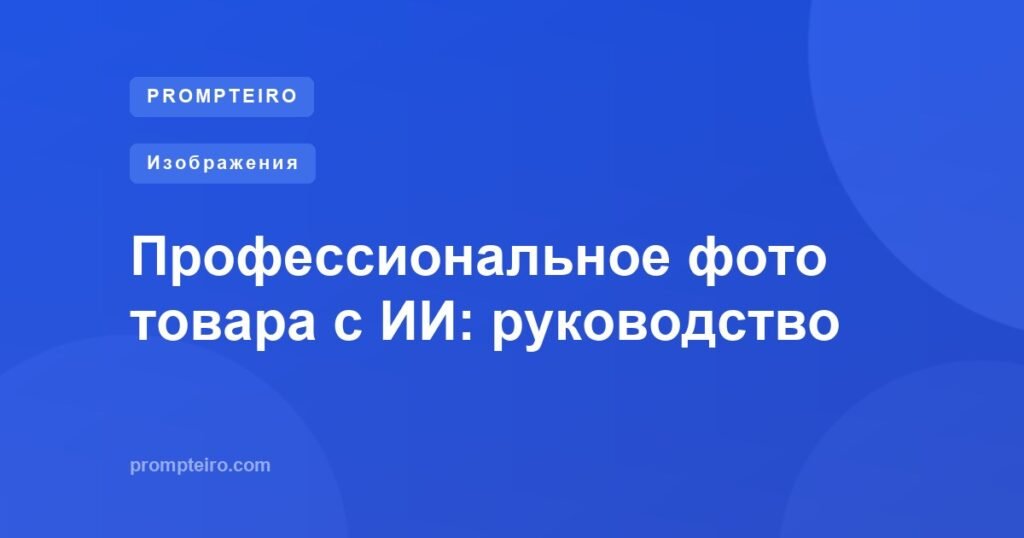 Профессиональное фото товара с ИИ: руководство
