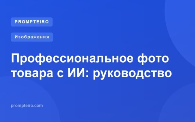 Профессиональное фото товара с ИИ: руководство